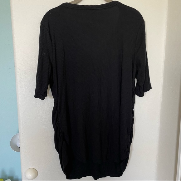 Maternity Elbow Sleeve V-Neck Henley Top - Maternity Ingrid & Isabel Black XL - Picture 4 of 6